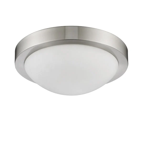 Chloe Lighting DOM Transitional 2-Light Flushmount Ceiling Fixture, 13" Wide, Frosted Glass Shade with Brushed Nickel Finish
