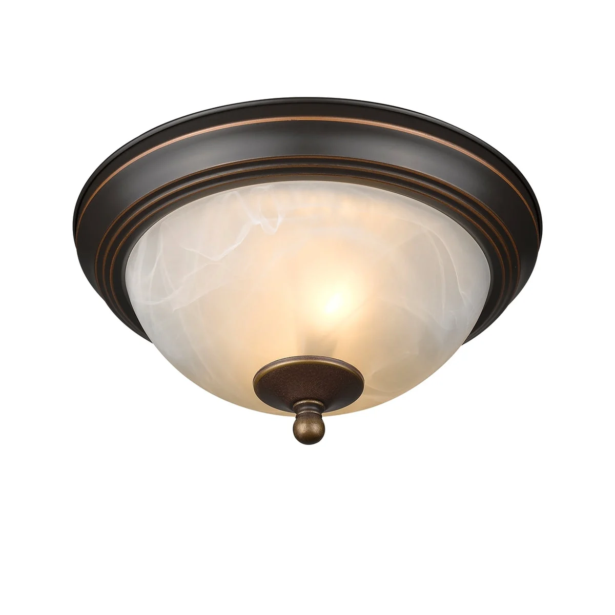 Chloe Lighting CH23034GB11-CF2 Caitlin Transitional 2 Light Bronze Flushmount Ceiling Fixture 11`` Wide