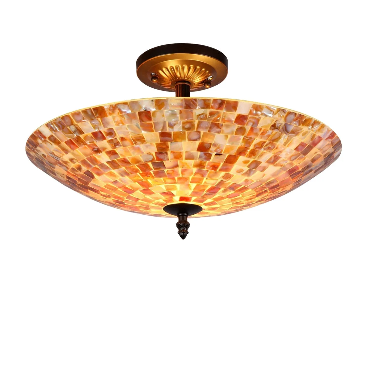 Chloe Lighting CH3CD28CC16-UF2 Shelley Mosaic 2 Light Semi-Flush Ceiling Fixture 16`` Shade