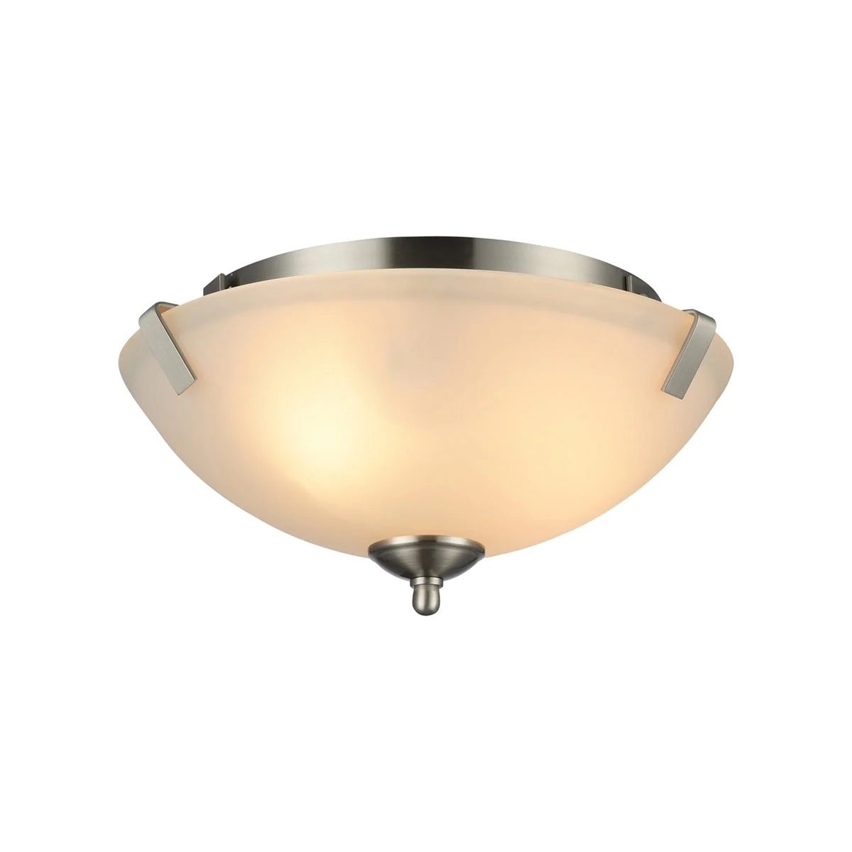 Chloe Lighting CH23027BN14-CF2 Gurli Transitional 2 Light Brushed Nickel Ceiling Fixture 14`` Wide