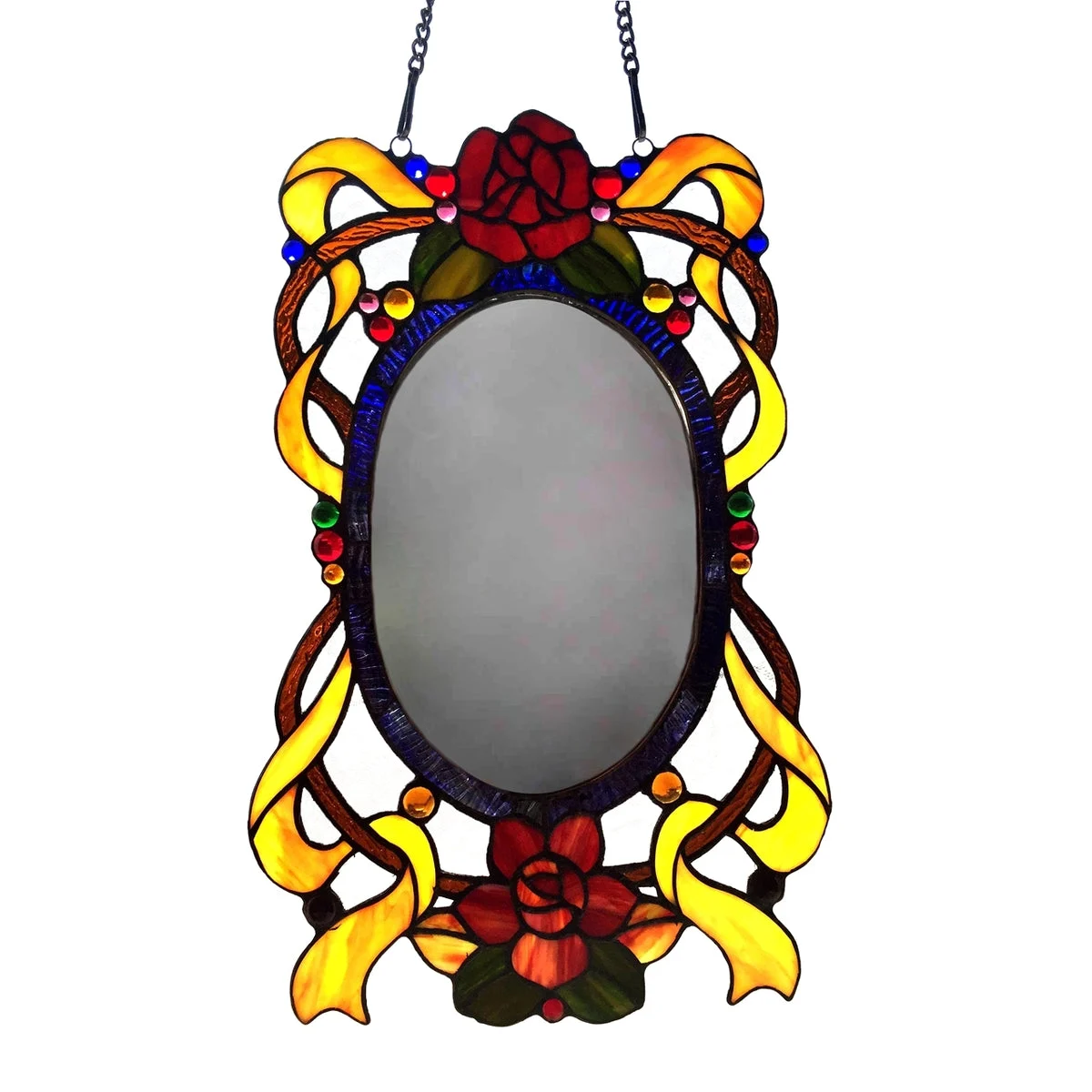 Chloe Lighting CH1M047RF19-MRT Lore Floral Window Panel Mirror 11``x19``