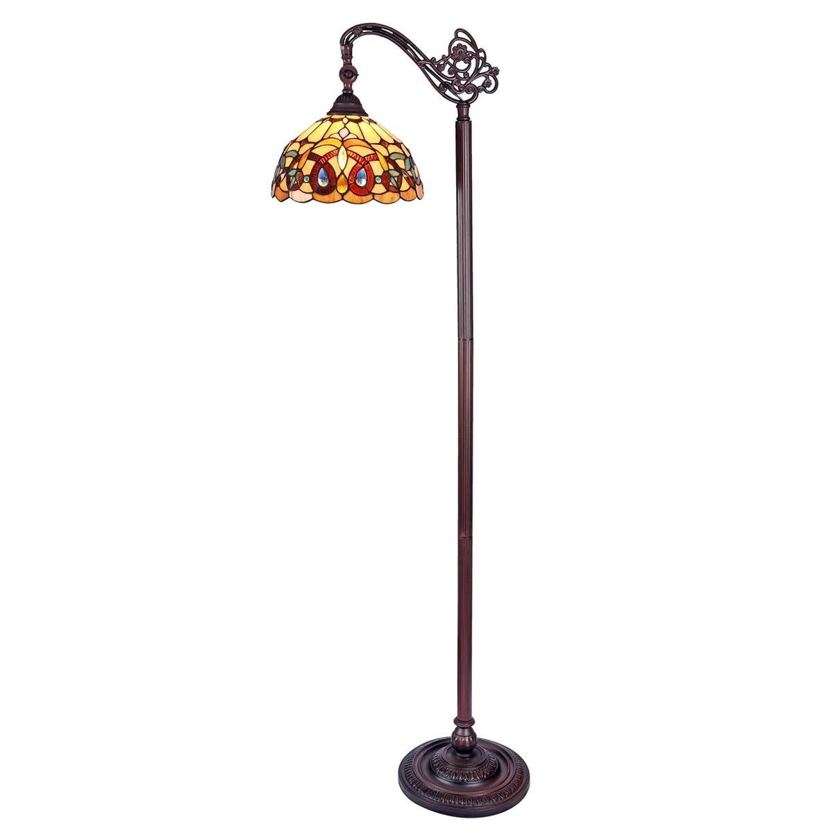 Chloe Lighting CH33353VR11-RF1 Serenity Tiffany-Style 1 Light Reading Floor Lamp 11`` Wide