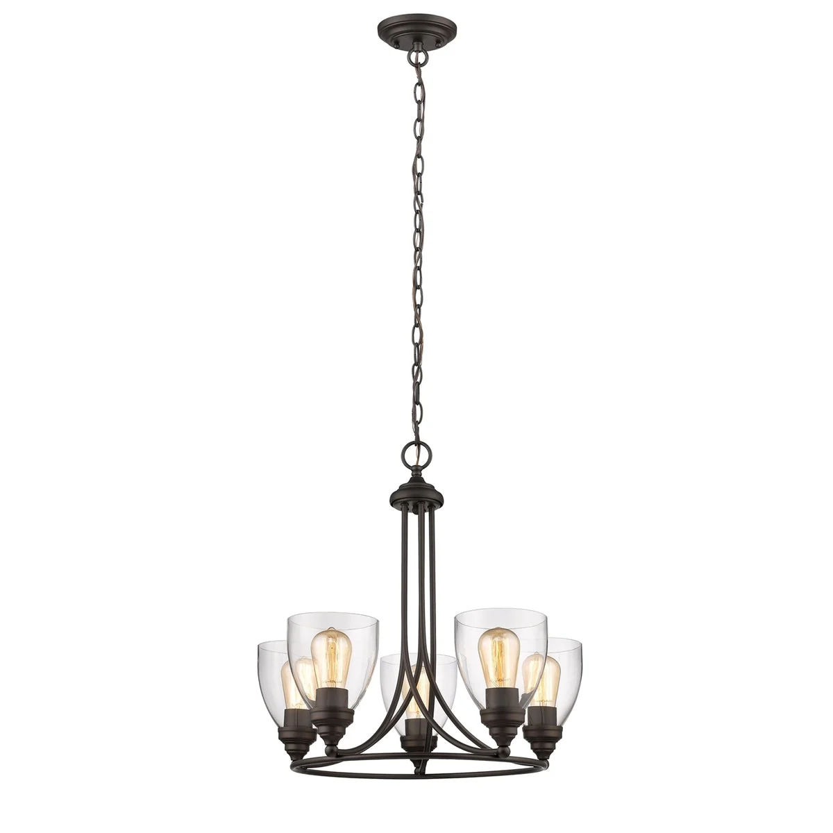 Chloe Lighting CH2S004RB22-UC5 Elissa Transitional 5 Light Rubbed Bronze Mini Chandelier 22`` Wide