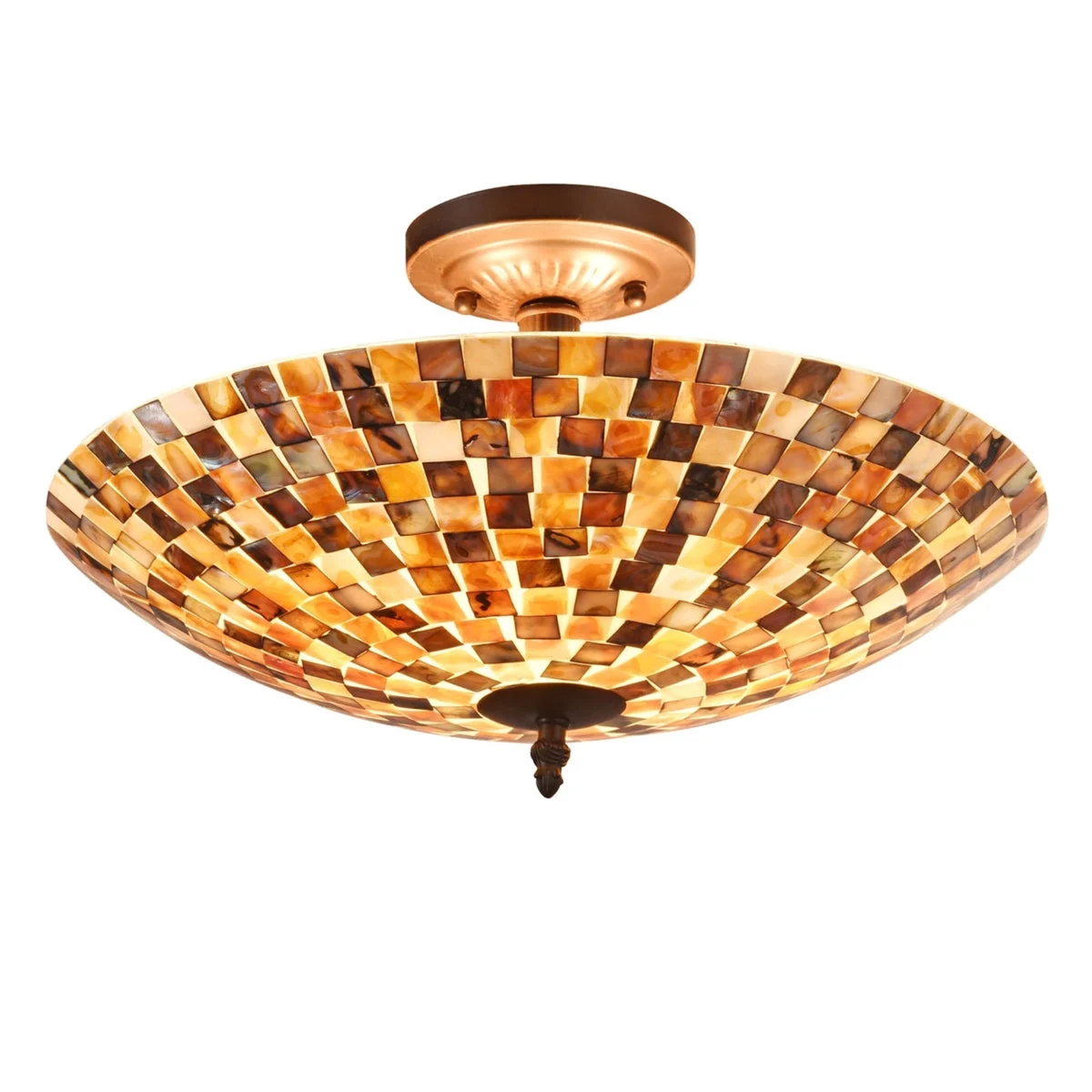 Chloe Lighting CH3CD28BC16-UF2 Shelley Mosaic 2 Light Semi-Flush Ceiling Fixture 16`` Shade