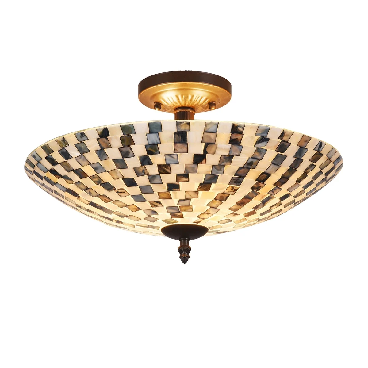 Chloe Lighting CH3C016BW16-UF2 Calder Mosaic 2 Light Semi-Flush Ceiling Fixture 16`` Shade