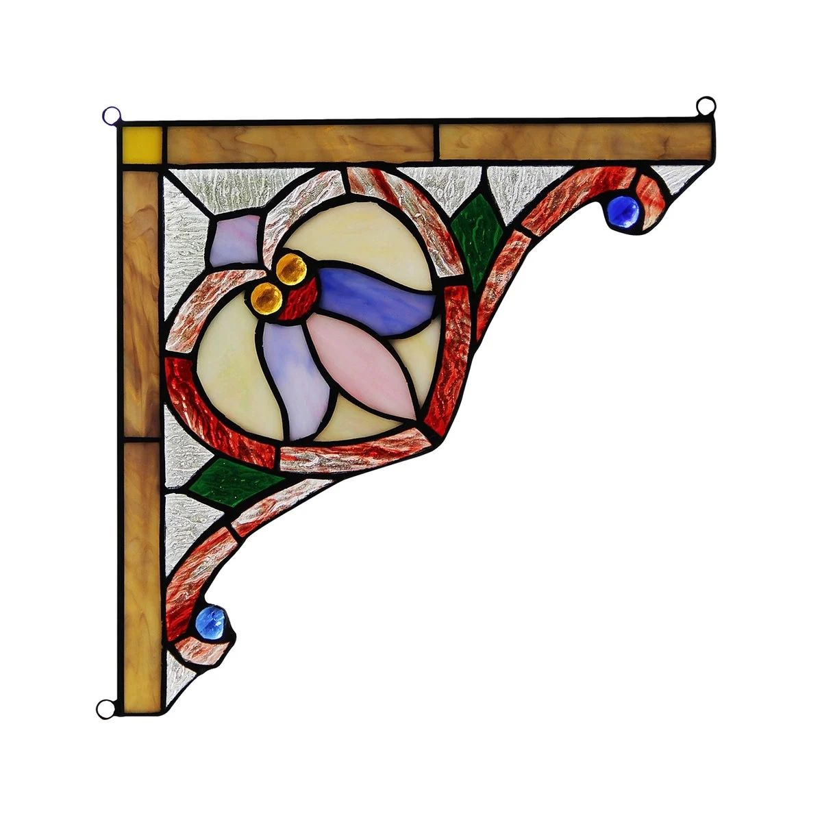 Chloe Lighting CH3P108RV10-CGP Aristella Victorian Tiffany-Glass Window Panel 10`` Wide