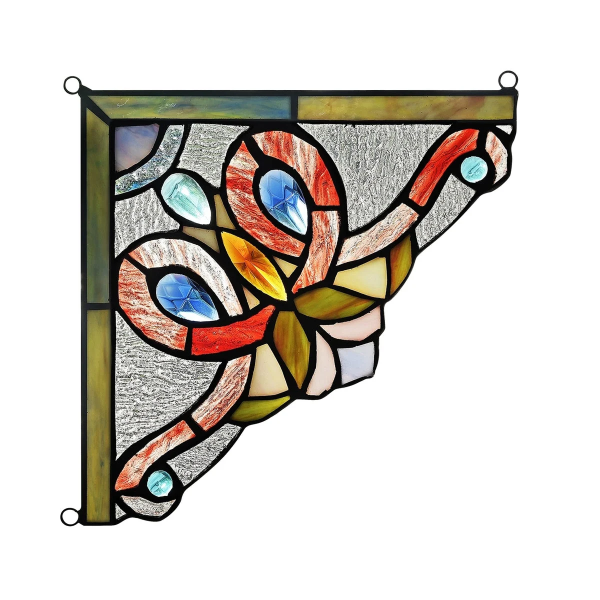 Chloe Lighting CH3P114RV08-CGP Victorie Victorian Tiffany-Glass Window Panel 8`` Wide