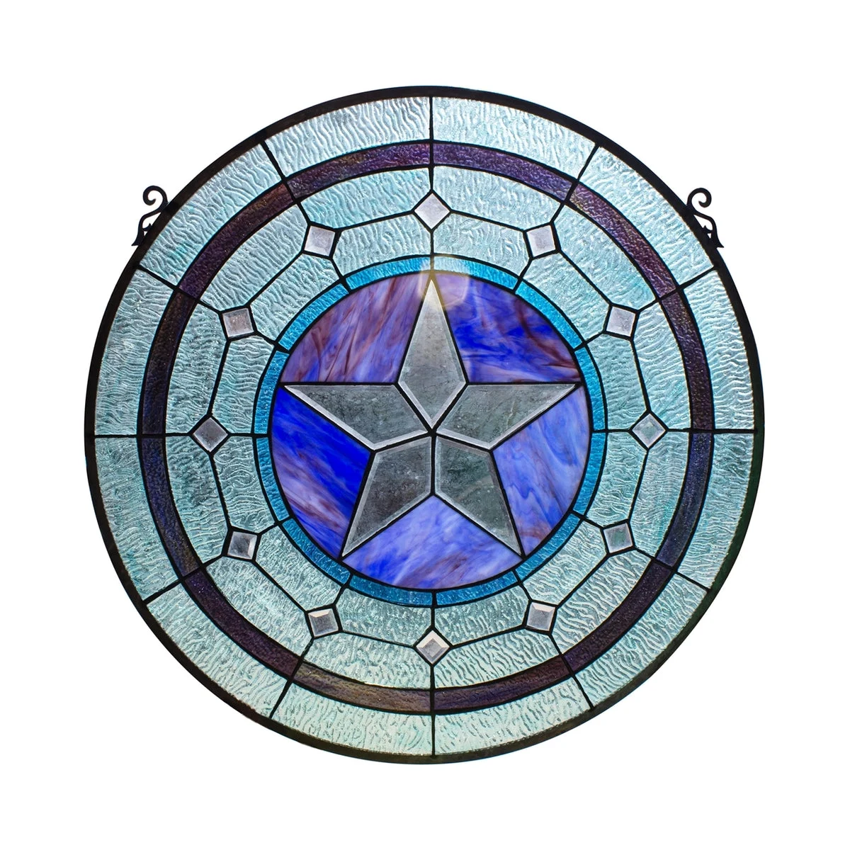 Chloe Lighting CH8P004BG24-RND Lonestar Tiffany-Style Round Window Panel 24`` Height