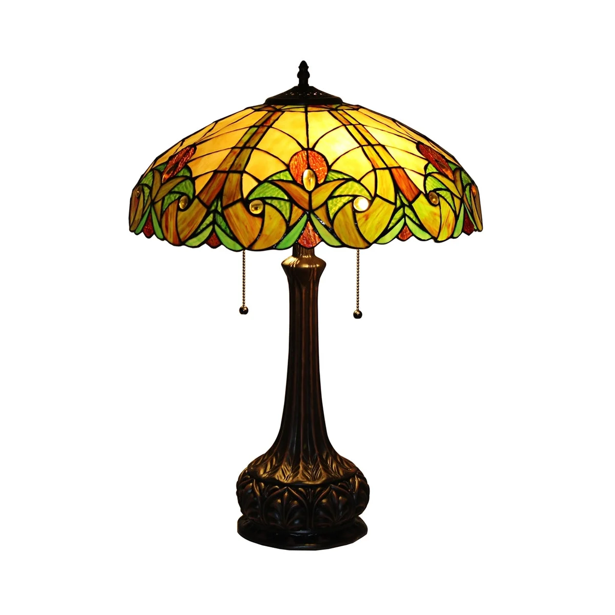 Chloe Lighting CH8T200GV19-TL2 Adalaine Tiffany-Style Victorian Stained Glass Table Lamp 25" Width