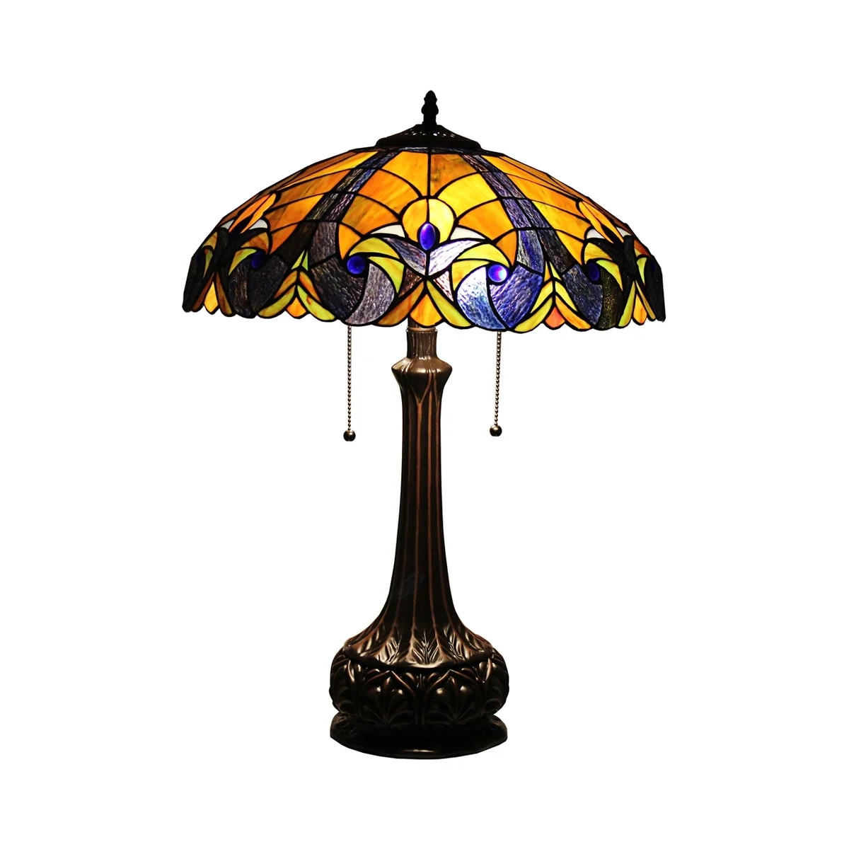 Chloe Lighting CH8T200RV19-TL2 Adalaine Tiffany-Style Victorian Stained Glass Table Lamp 25" Width