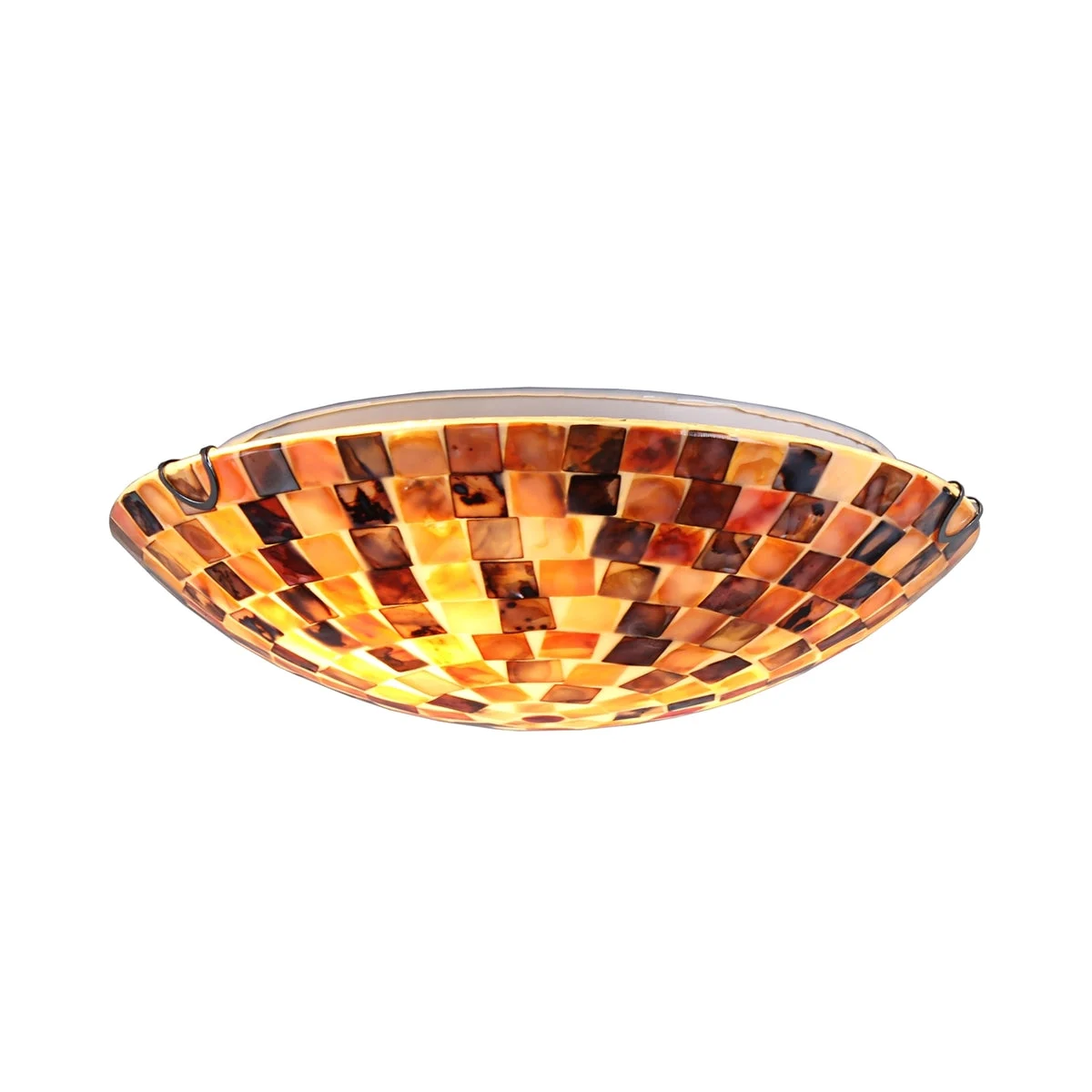 Chloe Lighting CH8C401BB12-CF2 Bay Mosiac-Style Seashell Flush Ceiling Fixture 12`` Width