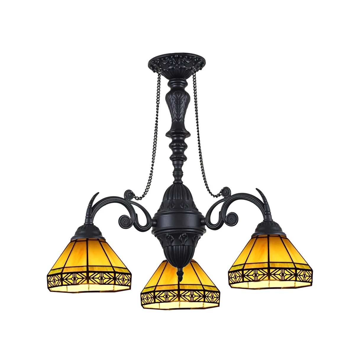 Chloe Lighting CH8T915IM21-DC3 Aston Tiffany-Style Mission Stained Glass Mini Chandelier 20.5`` Overall Width