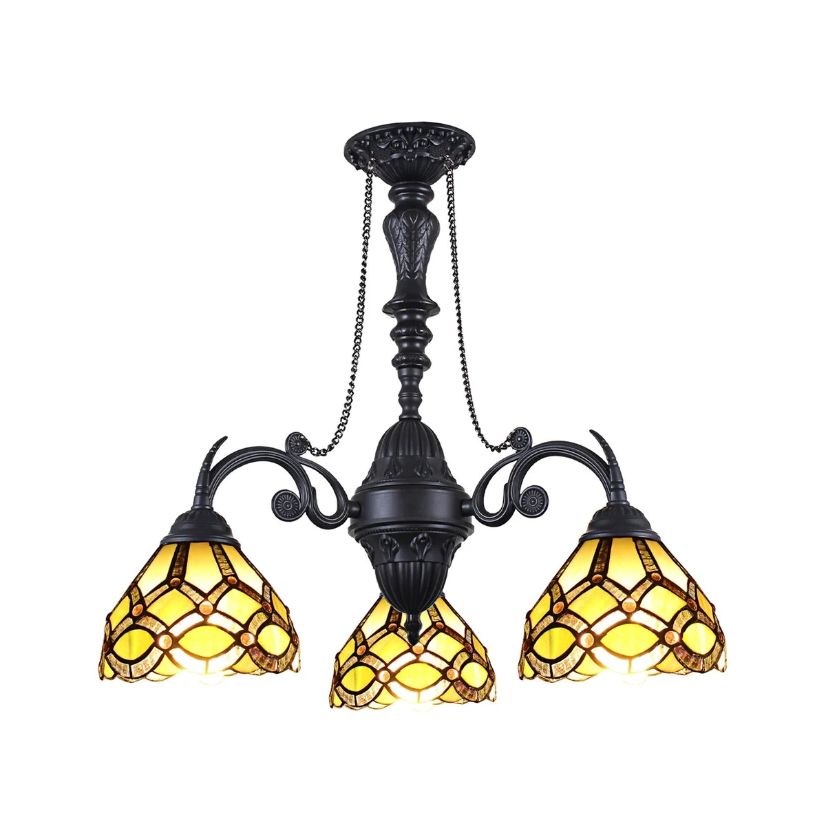 Chloe Lighting CH8T935GG21-DC3 Georgia Tiffany-Style Victorian Stained Glass Mini Chandelier