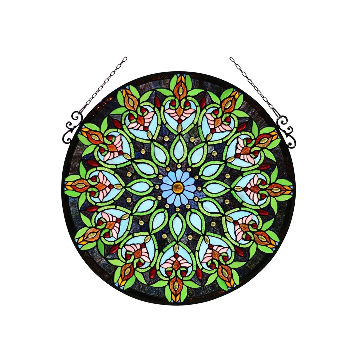 Chloe Lighting Arabella Tiffany-Style Victorian Stained Glass Window Panel 26" Width