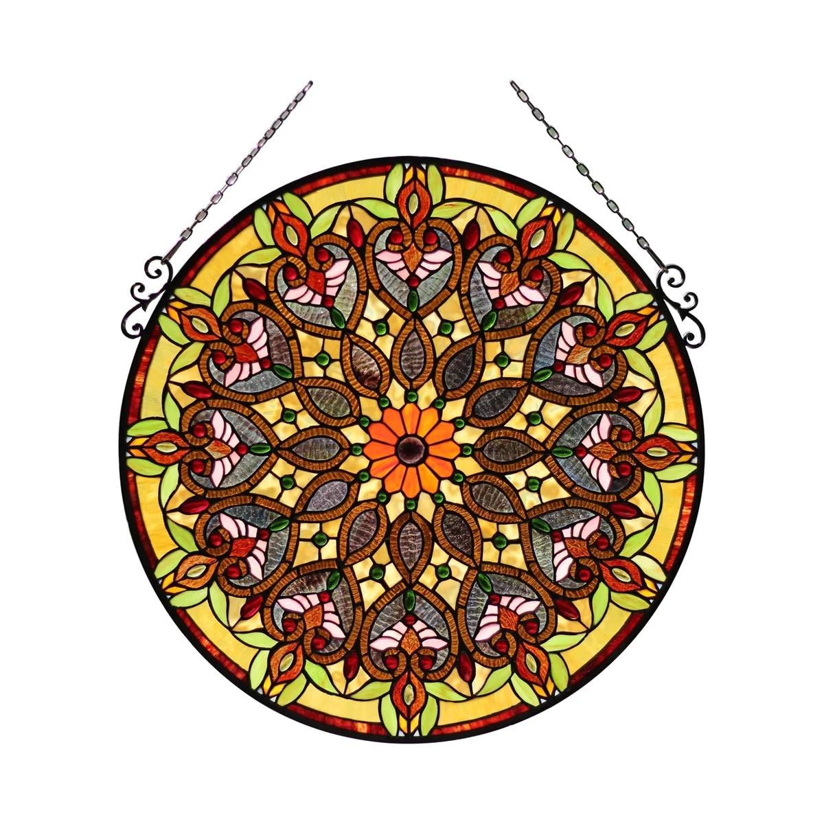 Chloe Lighting Arabella Tiffany-Style Victorian Stained Glass Window Panel 26`` Width