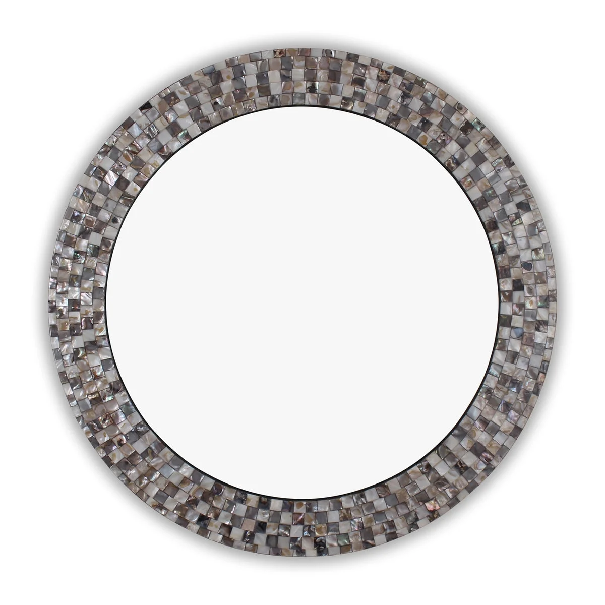 Chloe Lighting Coastal Pearl Mosaic Round Mirror Wall Accent Decor 30" Height