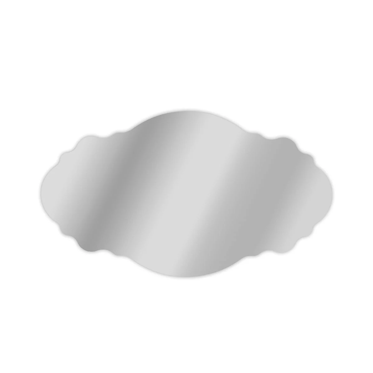 Chloe`s Reflection CH7M005SV41-HOV Horizontal Hanging Novelty Shaped Frameless Wall Mirror 24`` Width