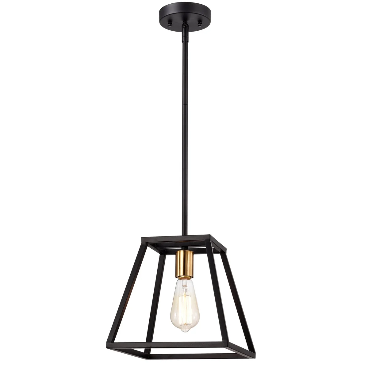 Chloe Lighting CH2D008BK10-DP1 Ironclad Industrial 1 Light Textured Black Mini Pendant Ceiling Fixture 10`` Wide