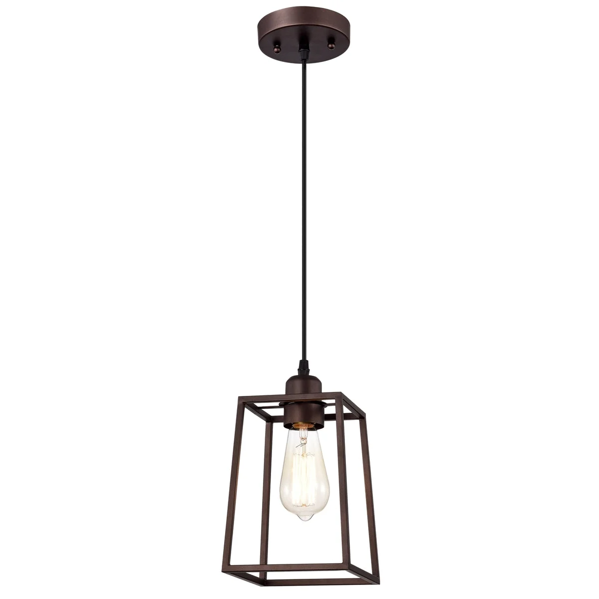 Chloe Lighting CH2D014RB06-DP1 Ironclad Industrial 1 Light Oil Rubbed Bronze Mini Pendant Ceiling Fixture 6`` Wide