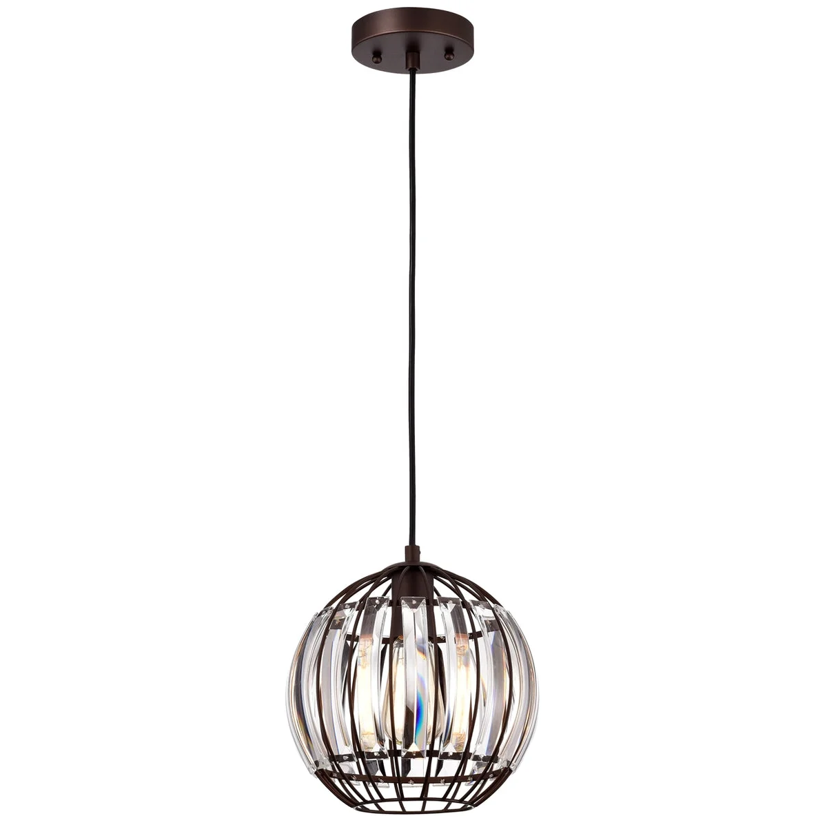 Chloe Lighting CH2D801RB09-DP1 Eliana Transitional 1 Light Oil Rubbed Bronze Mini Pendant Ceiling Fixture 9`` Wide