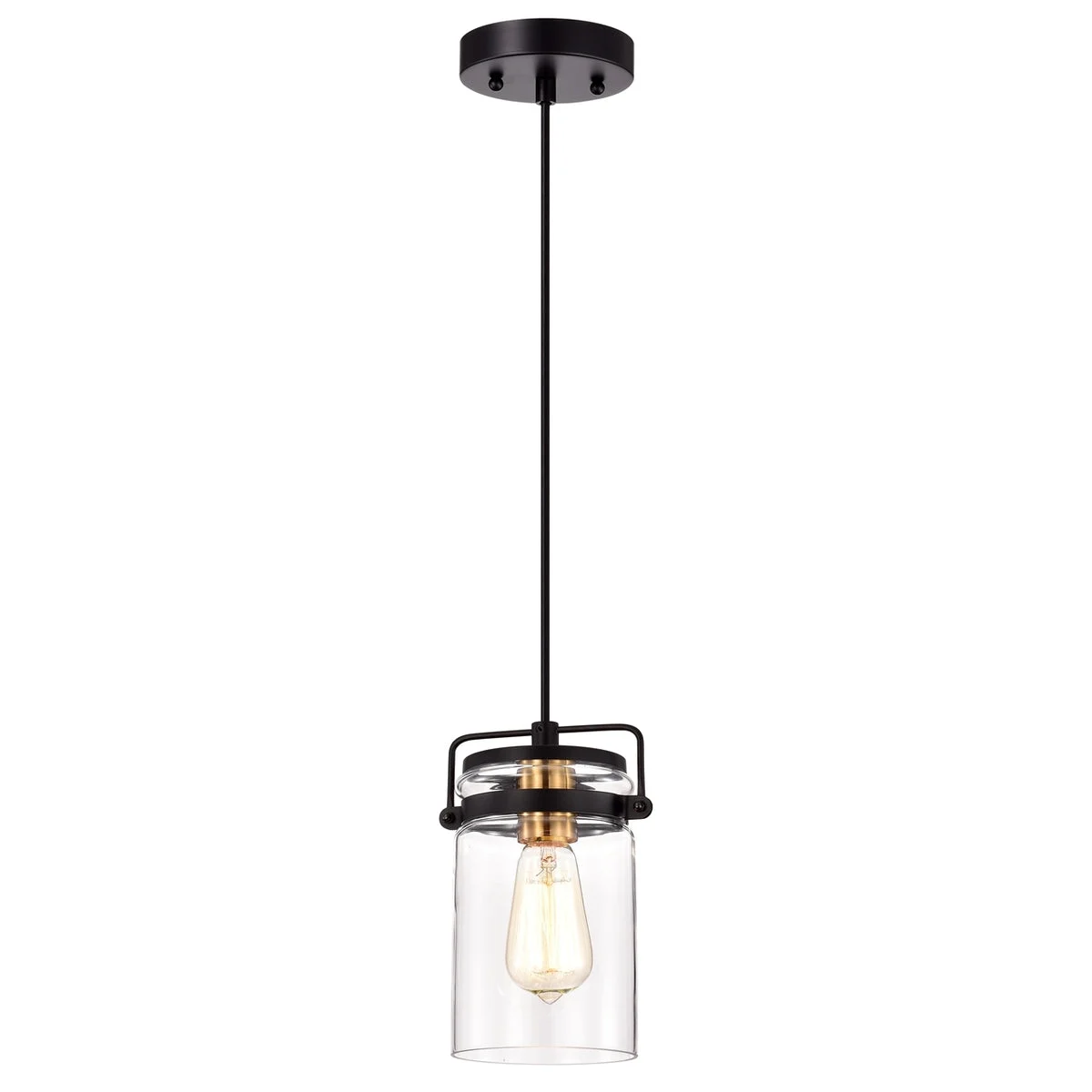 Chloe Lighting CH2D805BK06-DP1 Nova Transitional 1 Light Textured Black Mini Pendant Ceiling Fixture 6`` Wide