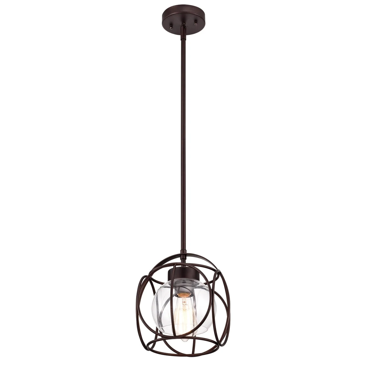 Chloe Lighting CH2D810RB10-DP1 Rylee Transitional 1 Light Oil Rubbed Bronze Mini Pendant Ceiling Fixture 10`` Wide