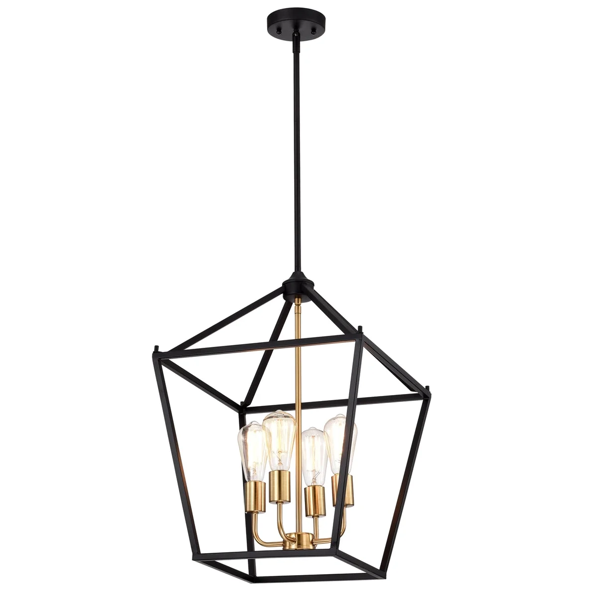 Chloe Lighting CH2D010BK16-UP4 Ironclad Industrial 4 Light Textured Black Inverted Pendant Ceiling Fixture 16`` Wide