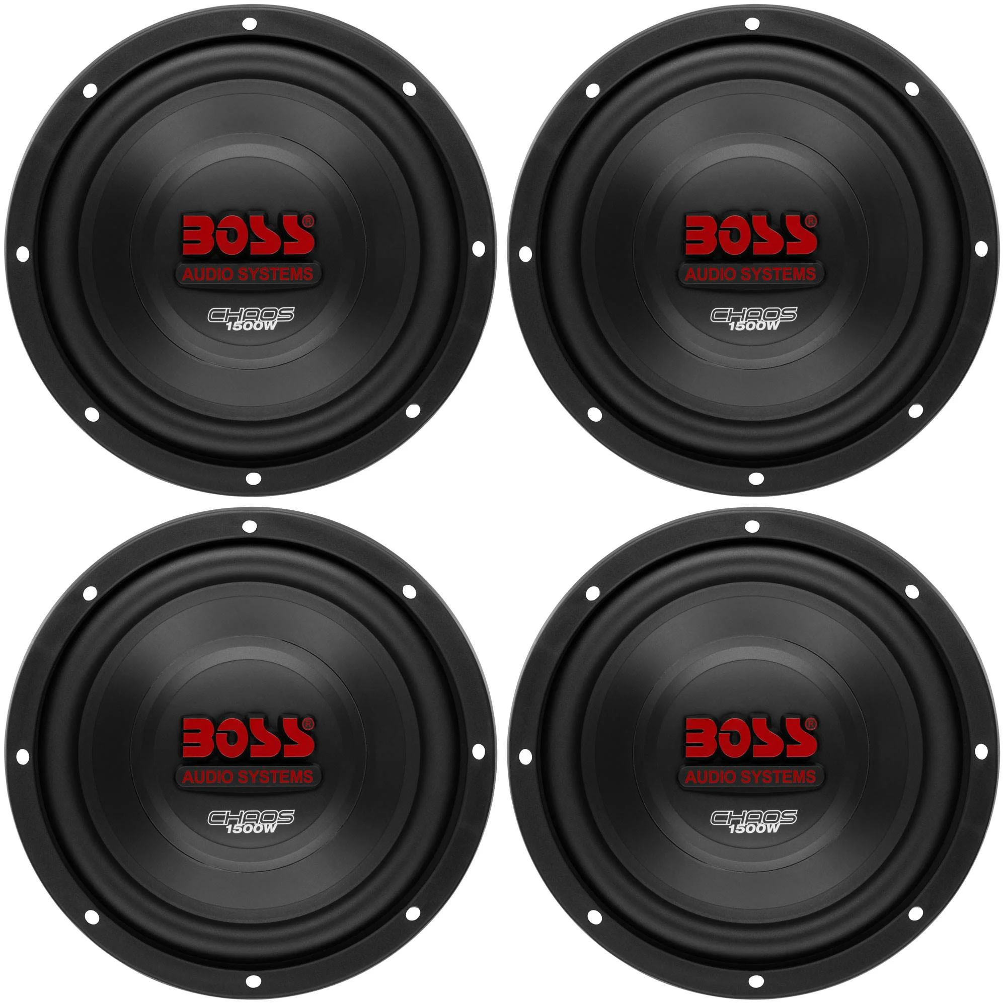 Boss 10" 1500W Car Subwoofer Audio DVC Power Sub Woofer 4 Ohm Stereo (4 Pack)