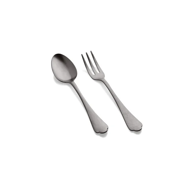 Dolce Vita Pewter Oro Nero Two-Piece Serving Set