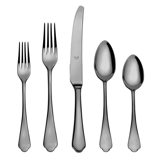 Dolce Vita Mirror Oro Nero Twenty-Piece Flatware Set