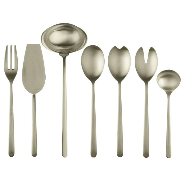 Linea Ice Champagne Seven-Piece Serving Set