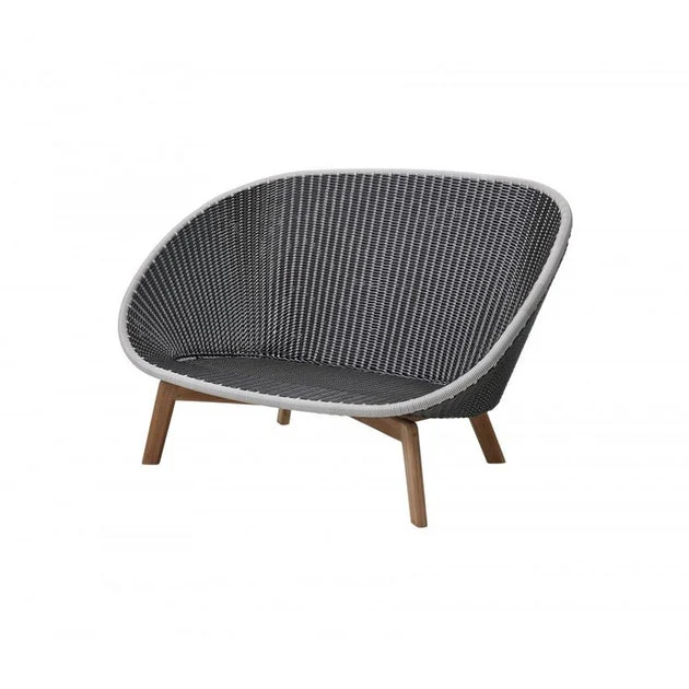 Peacock Two-Seater Sofa with Teak Legs