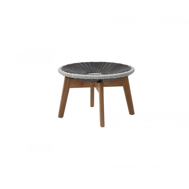 Peacock Footstool/Side Table with Teak Legs