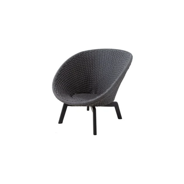 Peacock Indoor Lounge Chair with Black Teak Legs