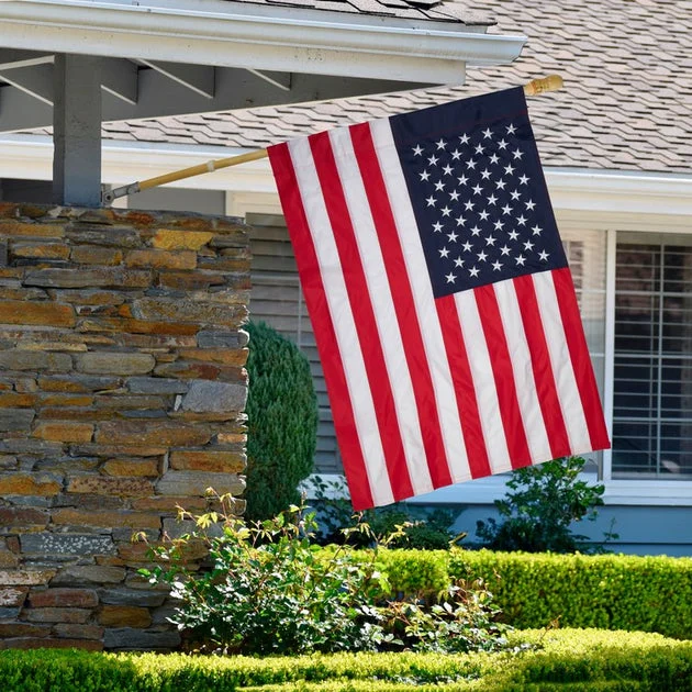 Patriotic Americana Embroidered 28" x 40" Outdoor House Flag