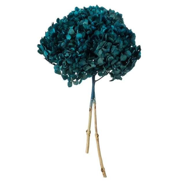15" Natural Preserved Blue Hydrangea Stem