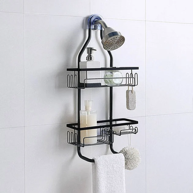 Hanging Shower Head Caddy Organizer - Black