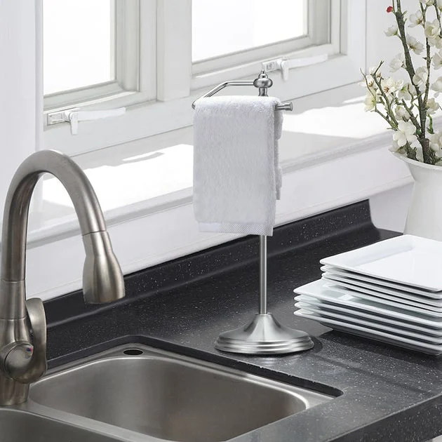 Classic Heavyweight Fingertip Countertop Paper Towel Stand - Satin Nickel