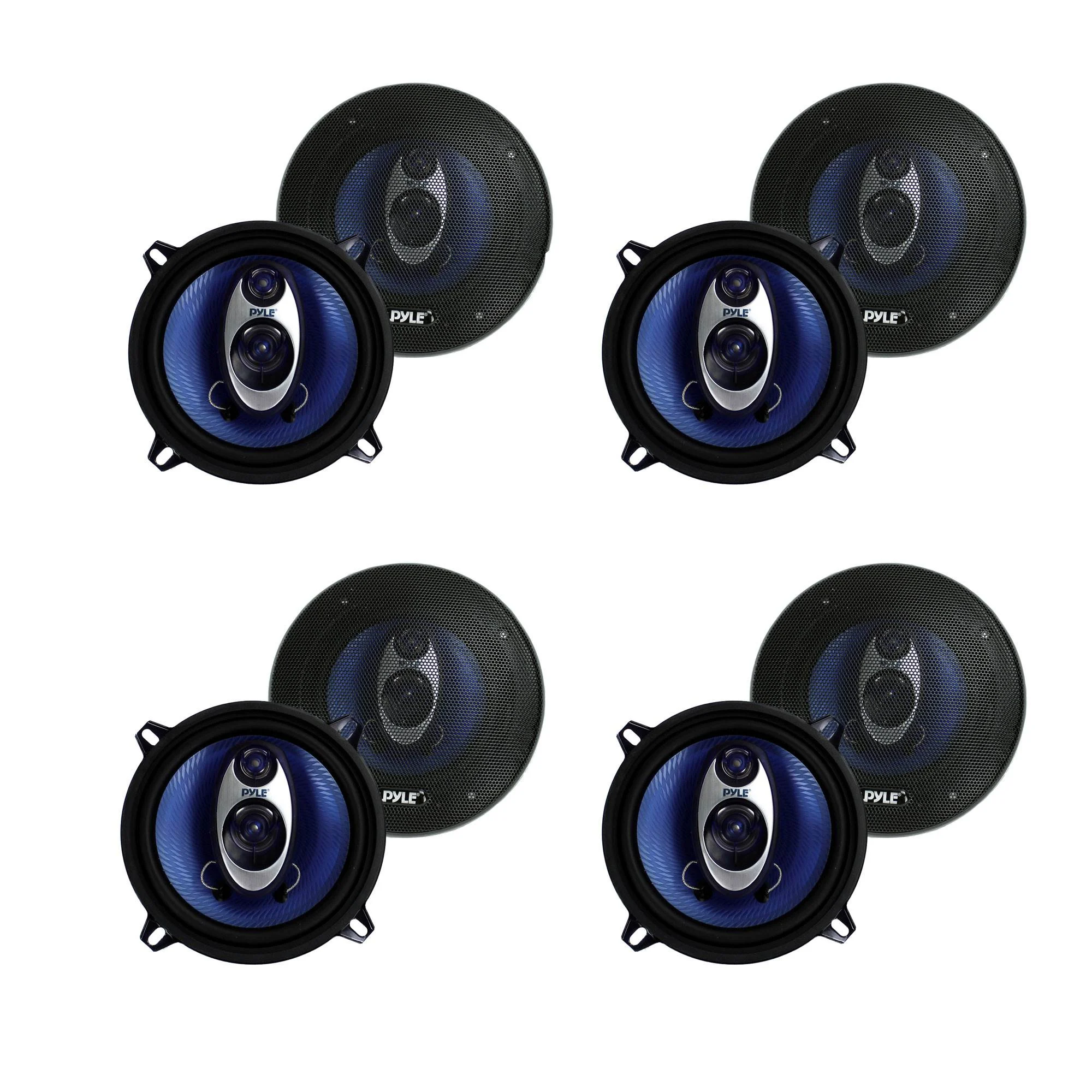 Pyle PL53BL 5.25" 200W Car Audio Triaxial Speakers Stereo Blue PAIR (4 Pack)