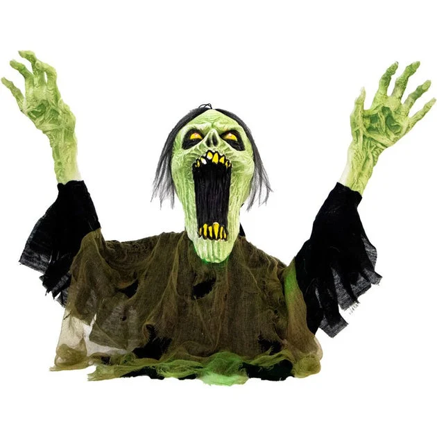 21" Trevor the Animated Zombie Groundbreaker Indoor/Outdoor Battery-Operated Halloween Decoration