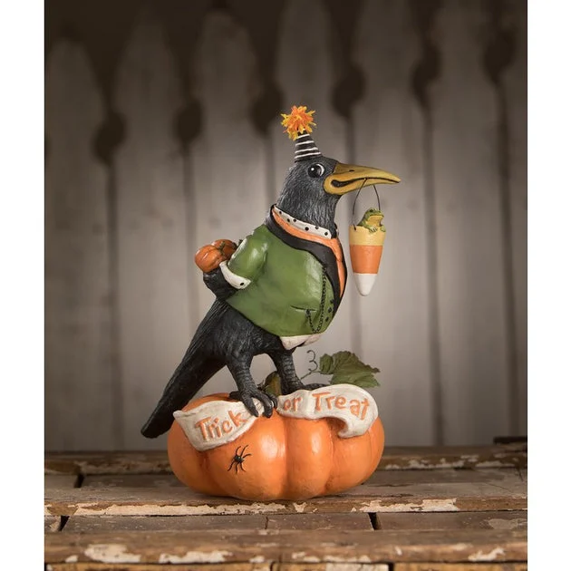Tricky Crow On Pumpkin