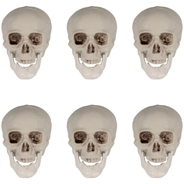 4.75" Skull Halloween Decorations Set of 6