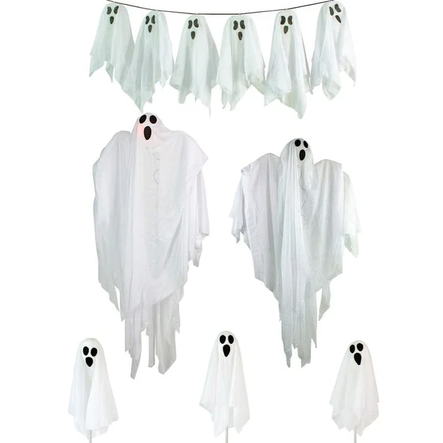 Ghost Family Halloween Porch Display Decoration 6-Piece Set
