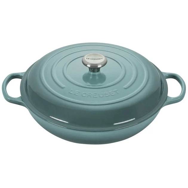 Signature 5-Quart Cast Iron Braiser with Stainless Steel Knob - Sea Salt
