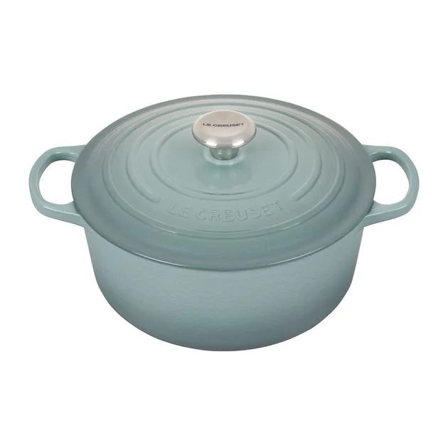 Signature 5.5-Quart Cast Iron Round Dutch Oven with Stainless Steel Knob - Sea Salt