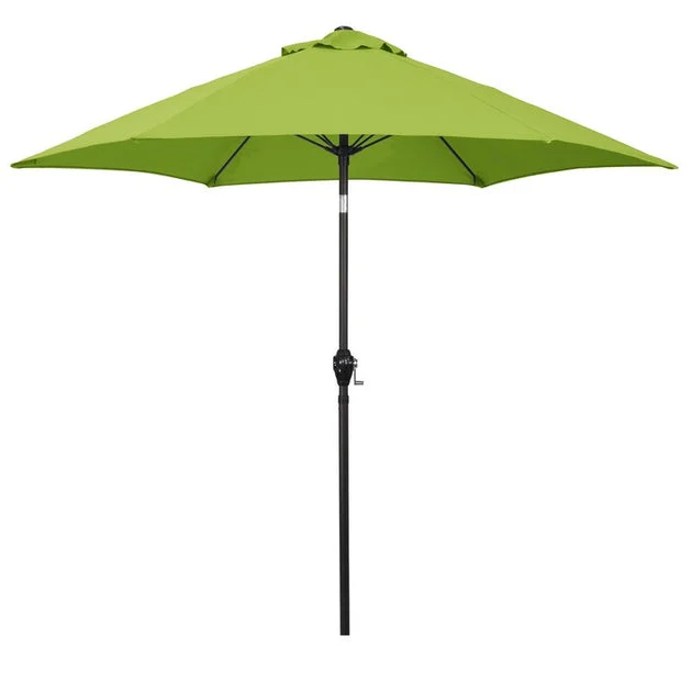 9' Aluminum Market Patio Umbrella with Fiberglass Ribs, Crank Lift, and Push-Button Tilt - Antique Beige