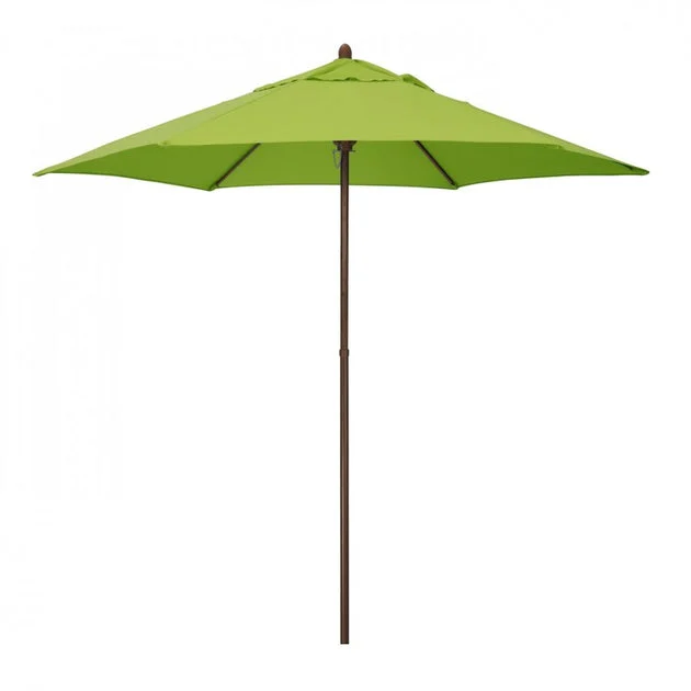9' Wood-Grained Steel Market Patio Umbrella with Push Lift - Lime Green