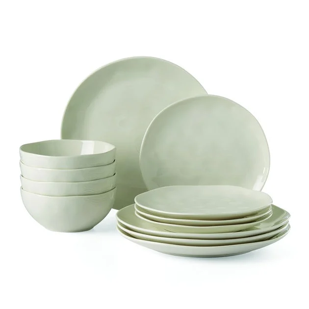 Bay Colors 12-Piece Dinnerware Set - Gray