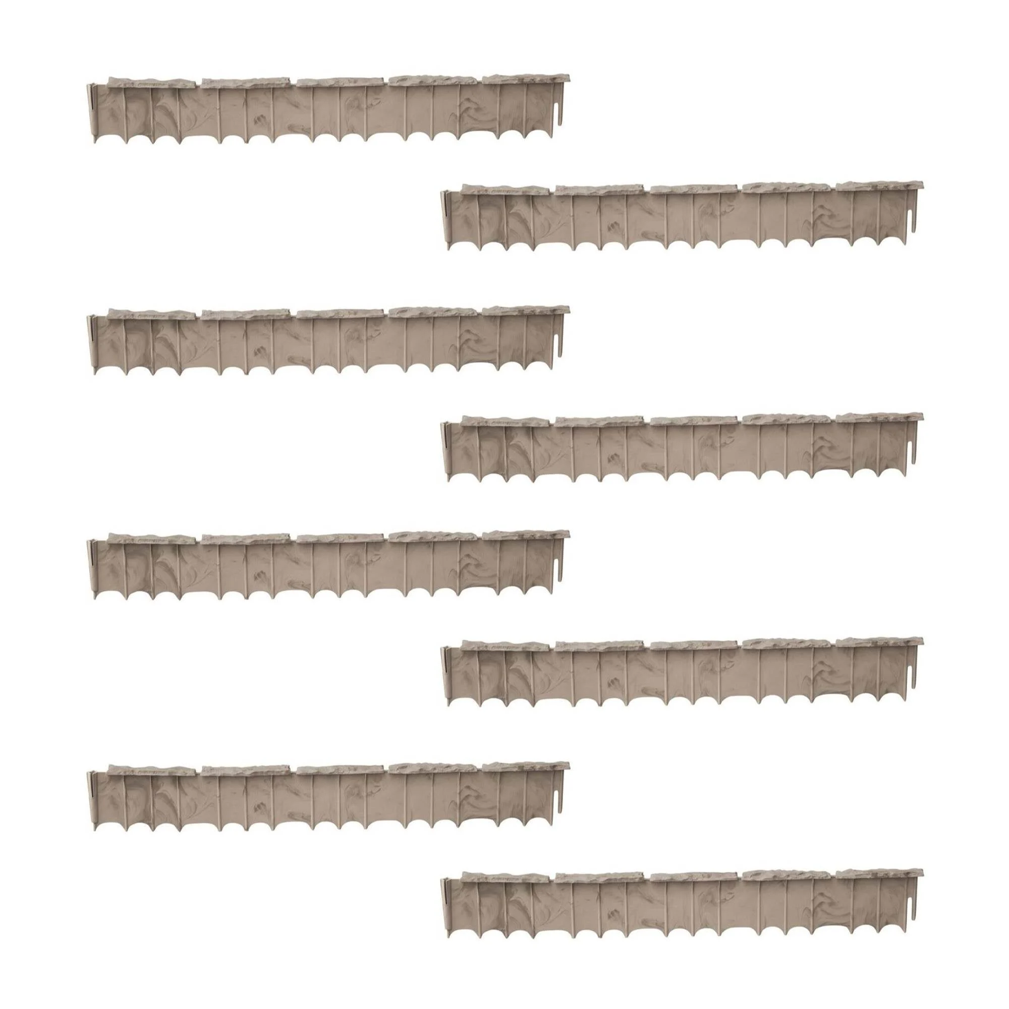 Suncast Quick Edge 35 Inch Single Strip Resin Lawn Edging, Flagstone (8 Pack)