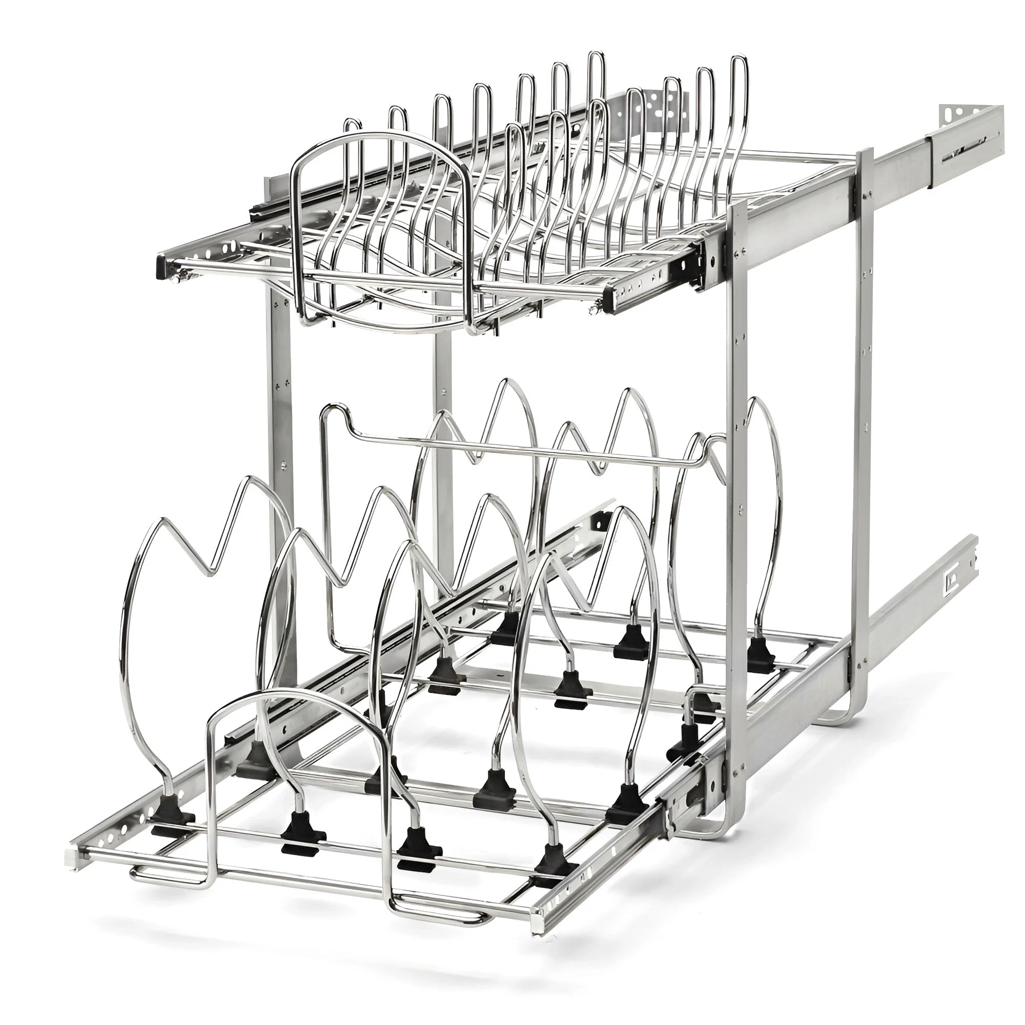 Rev-A-Shelf Pullout Cabinet Pot and Pan Organizer, 11.75" Width, 5CW2-1222-CR